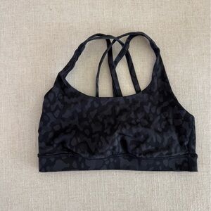 Black Leopard Print Sports Bra